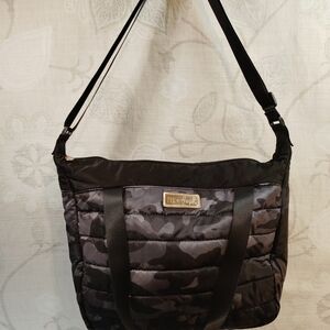 Black Camouflage Insulated Lunch Tote/Crossbody Bag